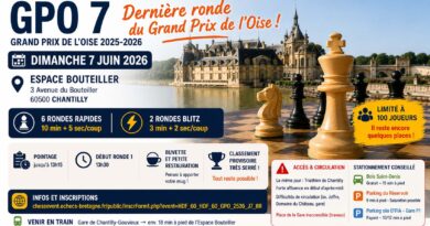 ♟️ GPO n°7 à Chantilly – Dernière ronde du Grand Prix de l’Oise